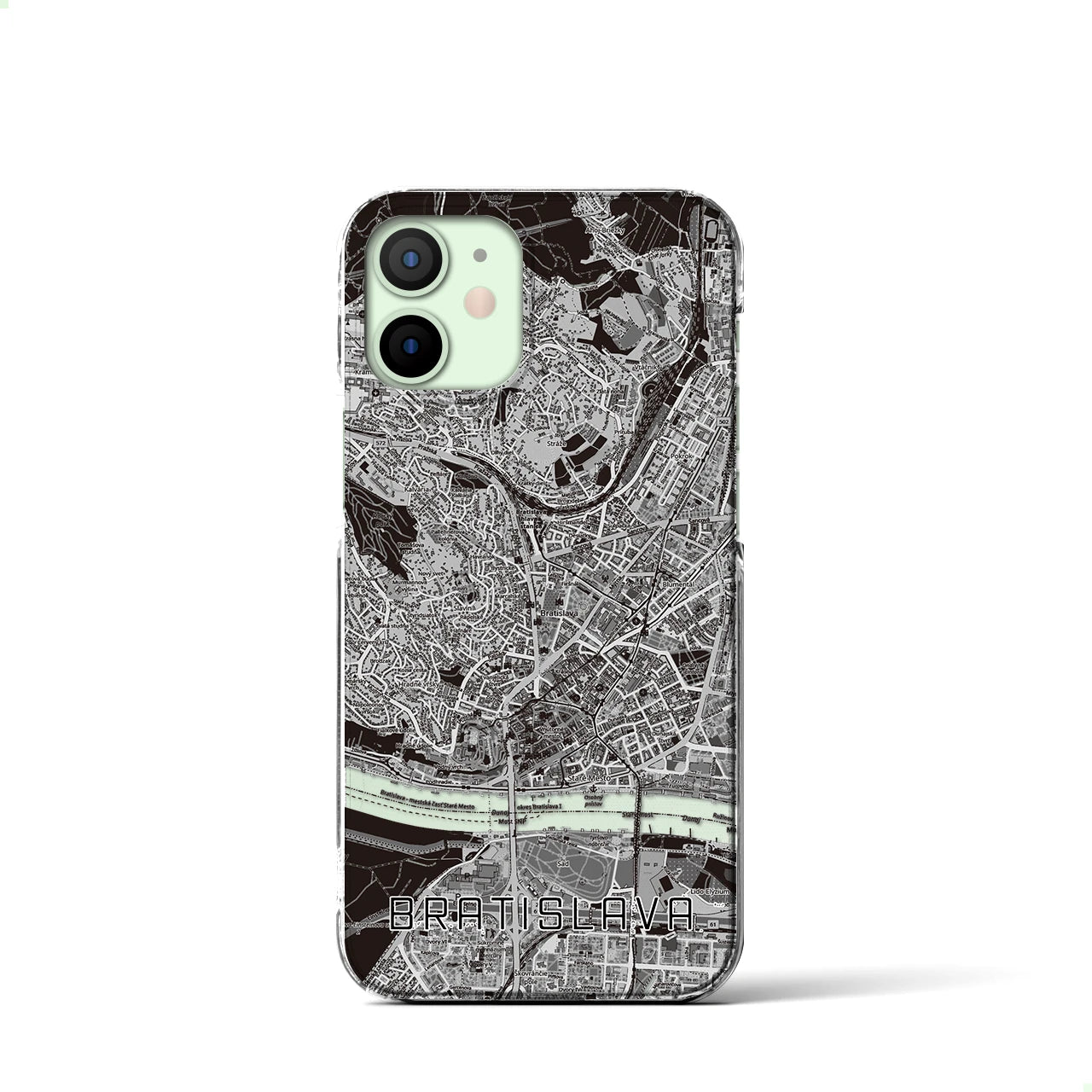 【ブラチスラヴァ（スロバキア）】地図柄iPhoneケース（クリアタイプ）