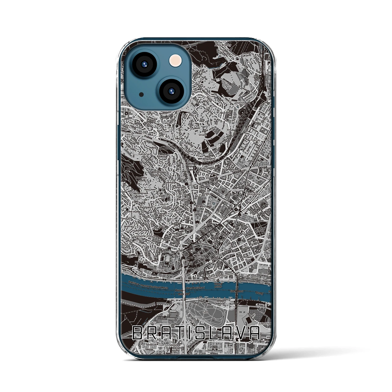 【ブラチスラヴァ（スロバキア）】地図柄iPhoneケース（クリアタイプ）