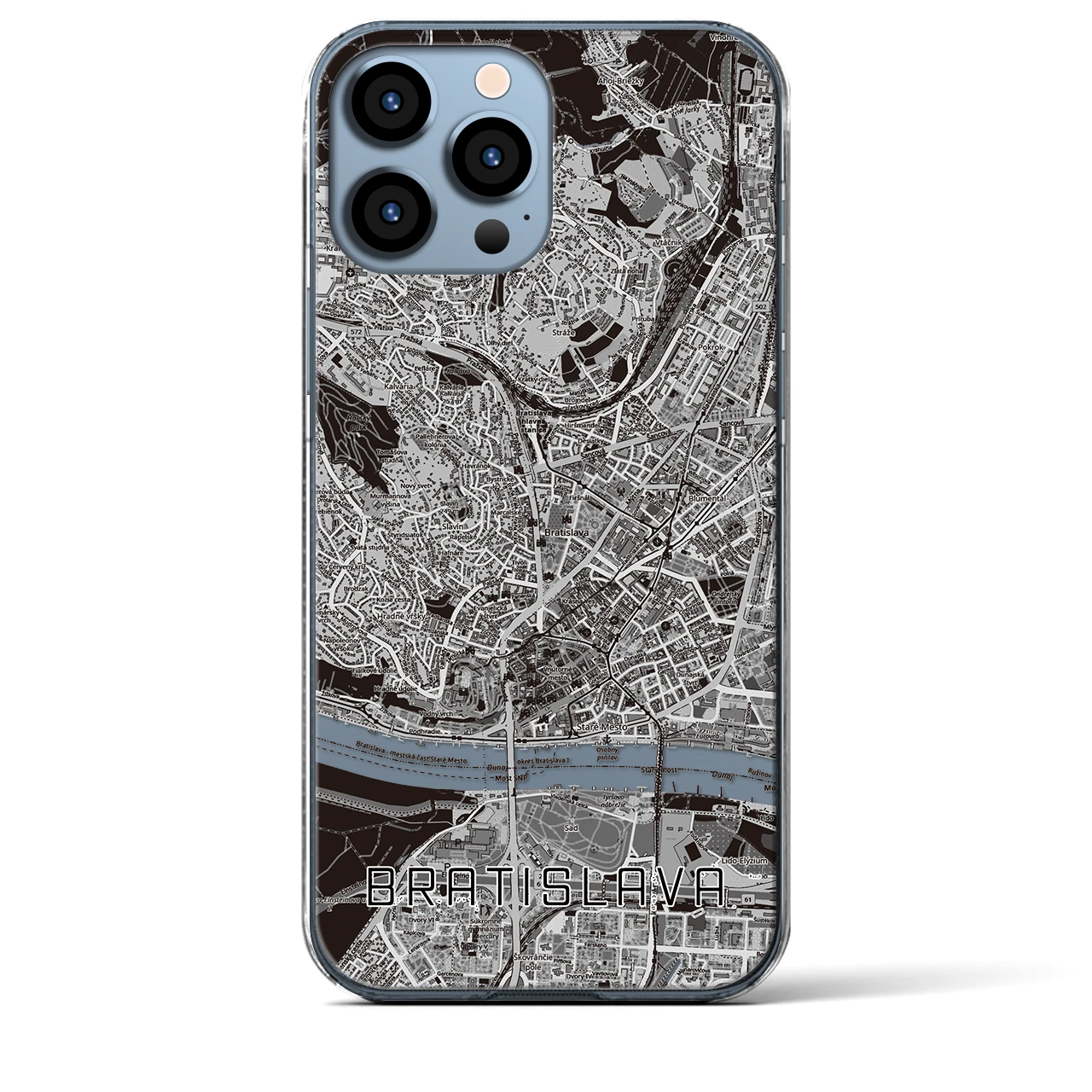 【ブラチスラヴァ（スロバキア）】地図柄iPhoneケース（クリアタイプ）