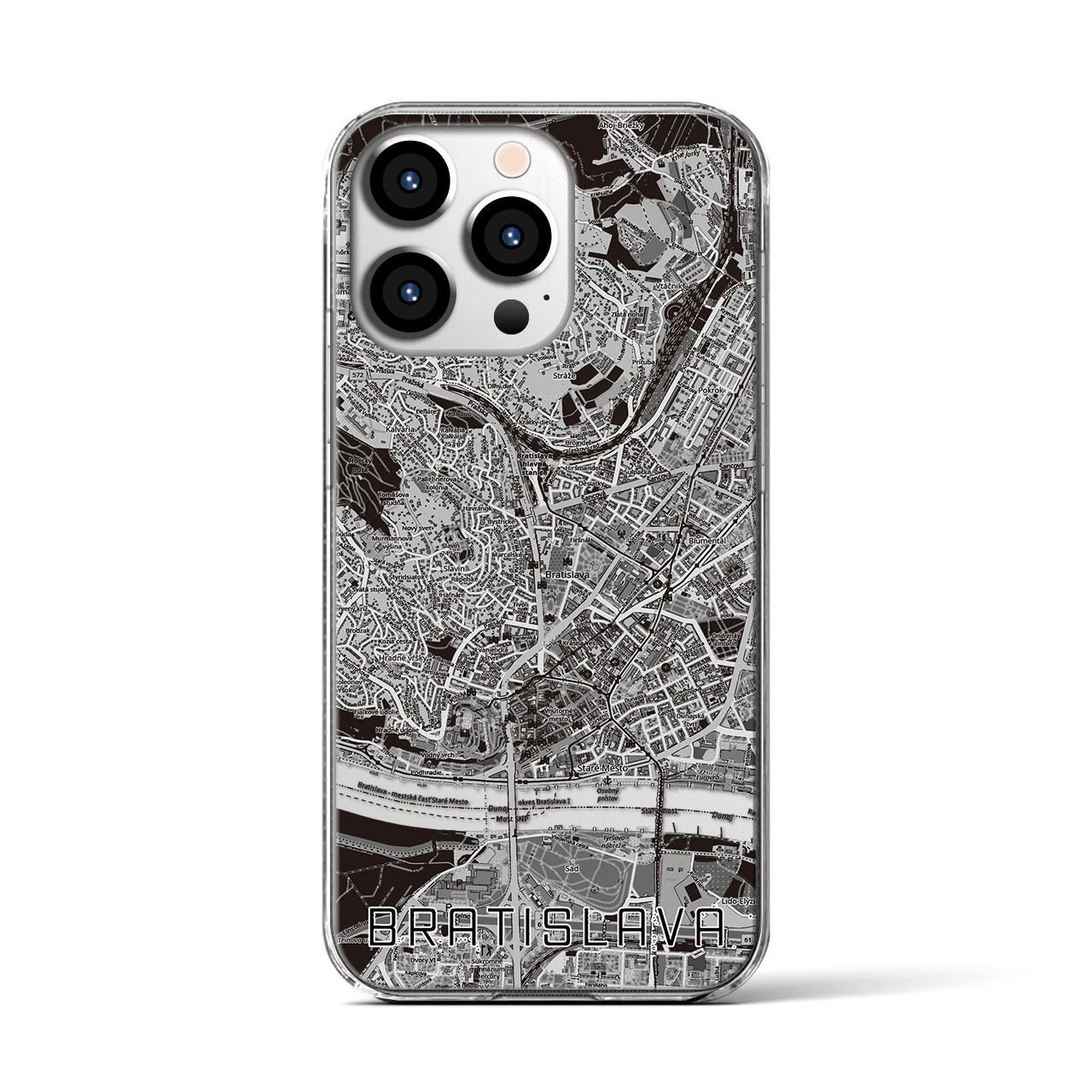 【ブラチスラヴァ（スロバキア）】地図柄iPhoneケース（クリアタイプ）