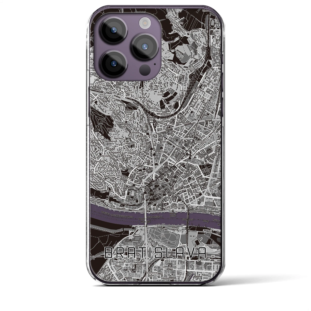 【ブラチスラヴァ（スロバキア）】地図柄iPhoneケース（クリアタイプ）