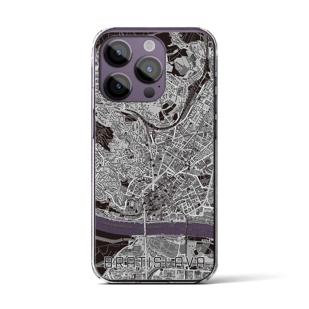 【ブラチスラヴァ（スロバキア）】地図柄iPhoneケース（クリアタイプ）