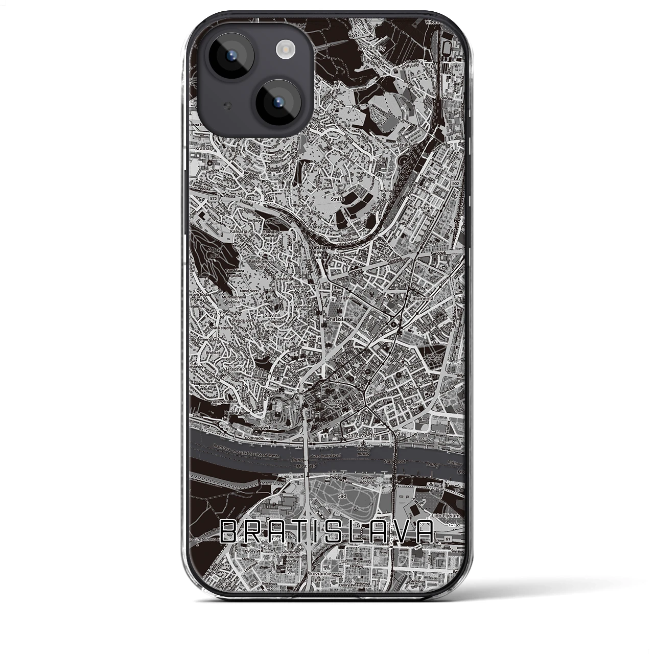 【ブラチスラヴァ（スロバキア）】地図柄iPhoneケース（クリアタイプ）