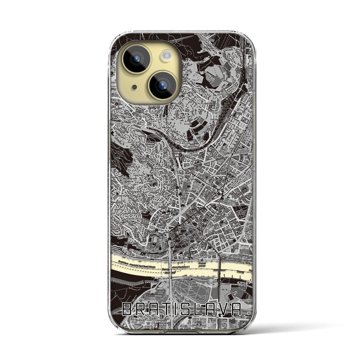 【ブラチスラヴァ（スロバキア）】地図柄iPhoneケース（クリアタイプ）