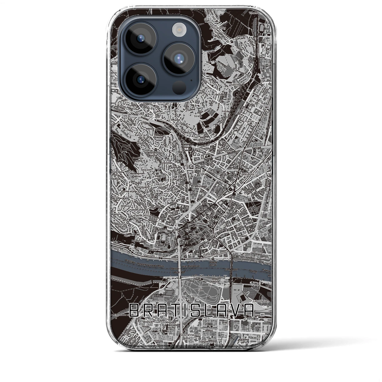 【ブラチスラヴァ（スロバキア）】地図柄iPhoneケース（クリアタイプ）