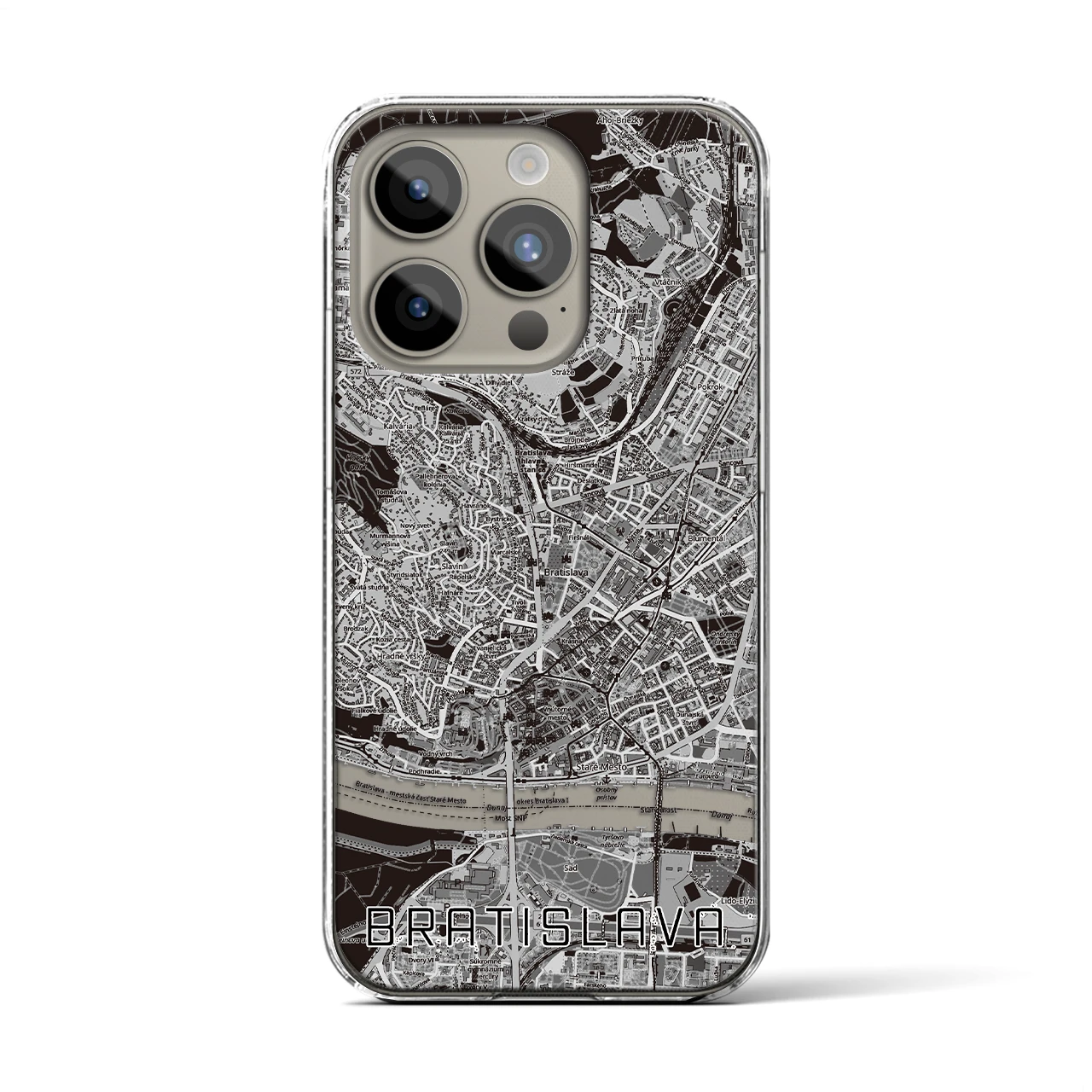 【ブラチスラヴァ（スロバキア）】地図柄iPhoneケース（クリアタイプ）