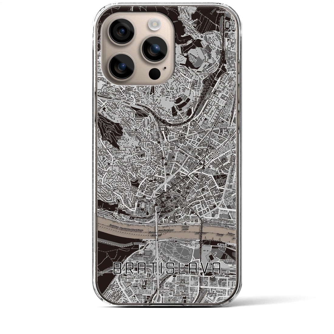 【ブラチスラヴァ（スロバキア）】地図柄iPhoneケース（クリアタイプ）