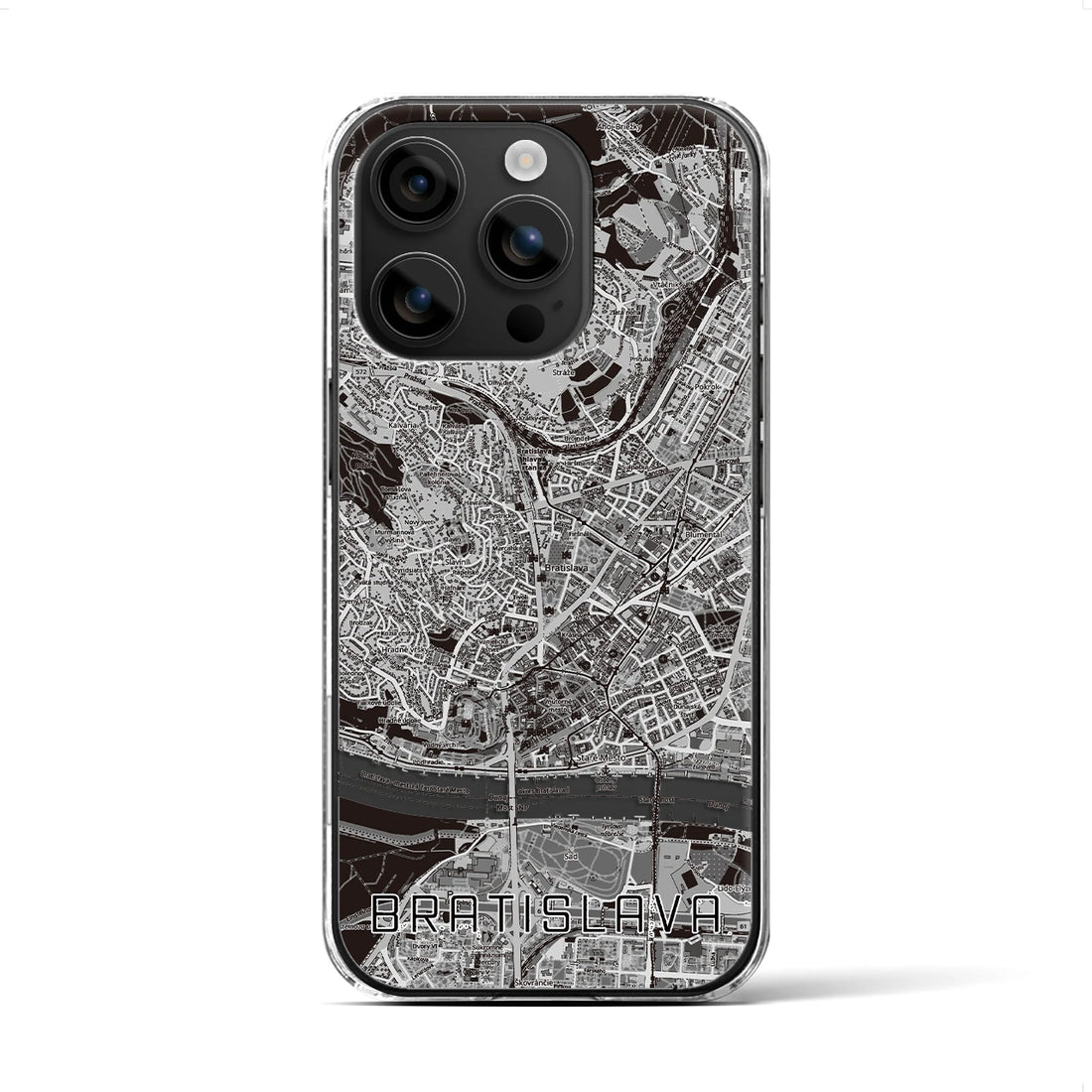 【ブラチスラヴァ（スロバキア）】地図柄iPhoneケース（クリアタイプ）