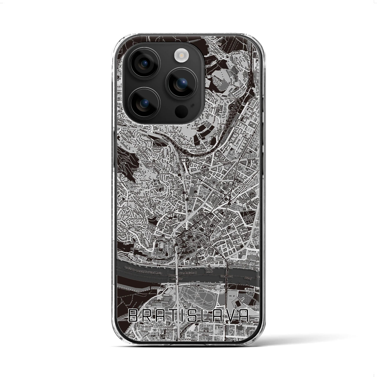 【ブラチスラヴァ（スロバキア）】地図柄iPhoneケース（クリアタイプ）