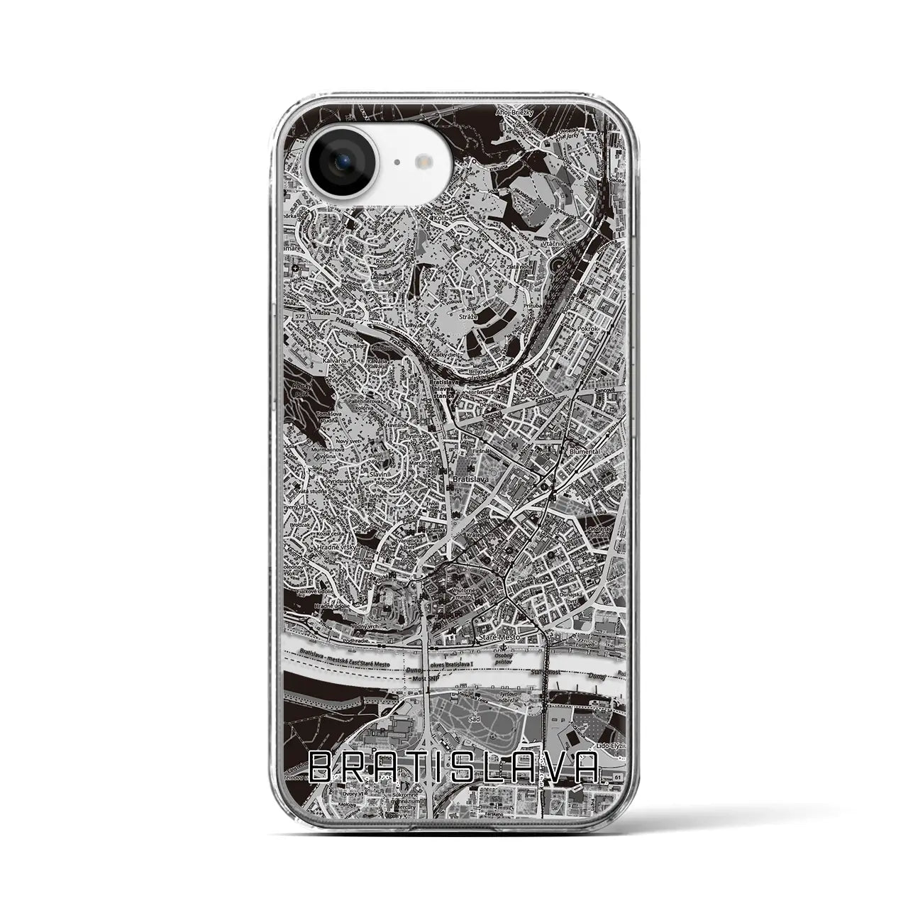 【ブラチスラヴァ（スロバキア）】地図柄iPhoneケース（クリアタイプ）