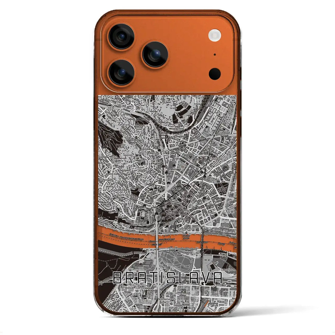 【ブラチスラヴァ（スロバキア）】地図柄iPhoneケース（クリアタイプ）