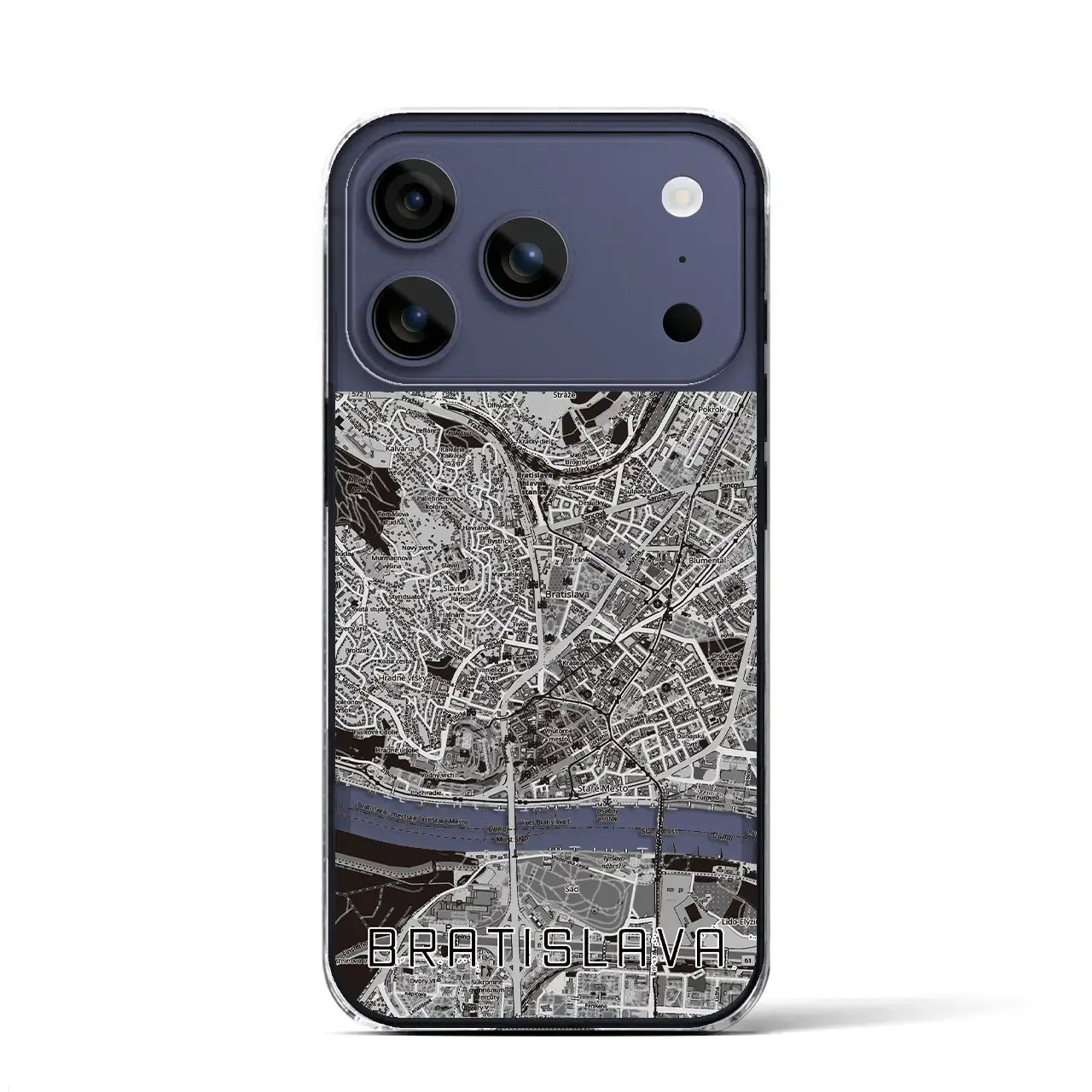 【ブラチスラヴァ（スロバキア）】地図柄iPhoneケース（クリアタイプ）