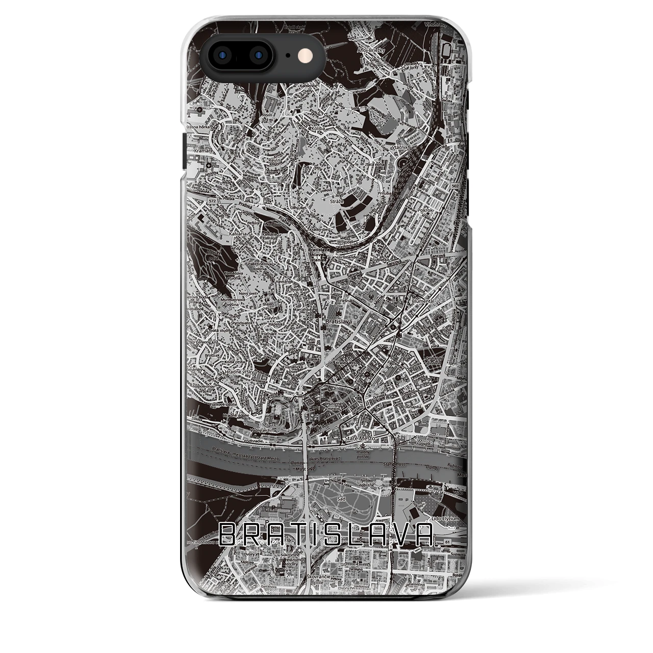 【ブラチスラヴァ（スロバキア）】地図柄iPhoneケース（クリアタイプ）