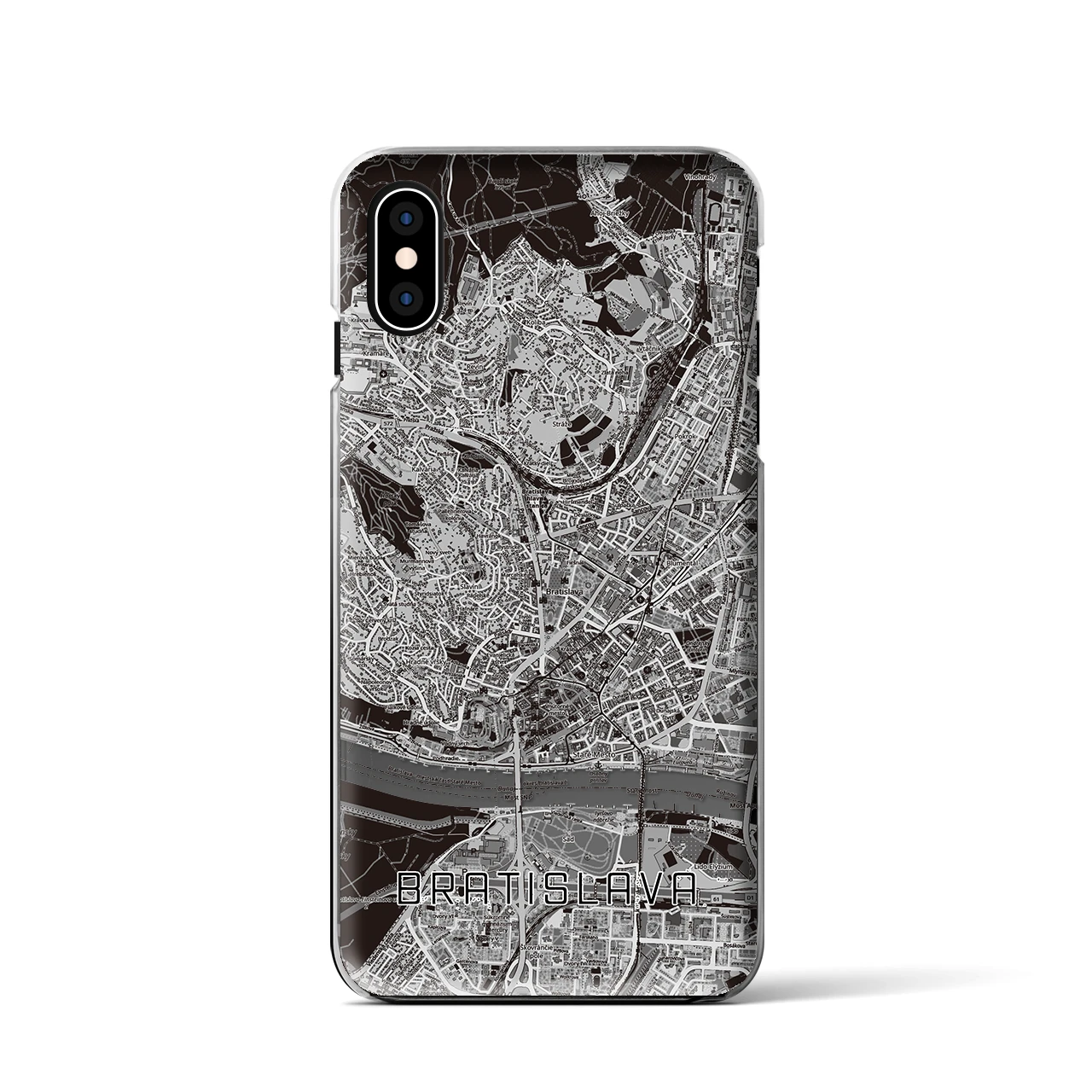 【ブラチスラヴァ（スロバキア）】地図柄iPhoneケース（クリアタイプ）
