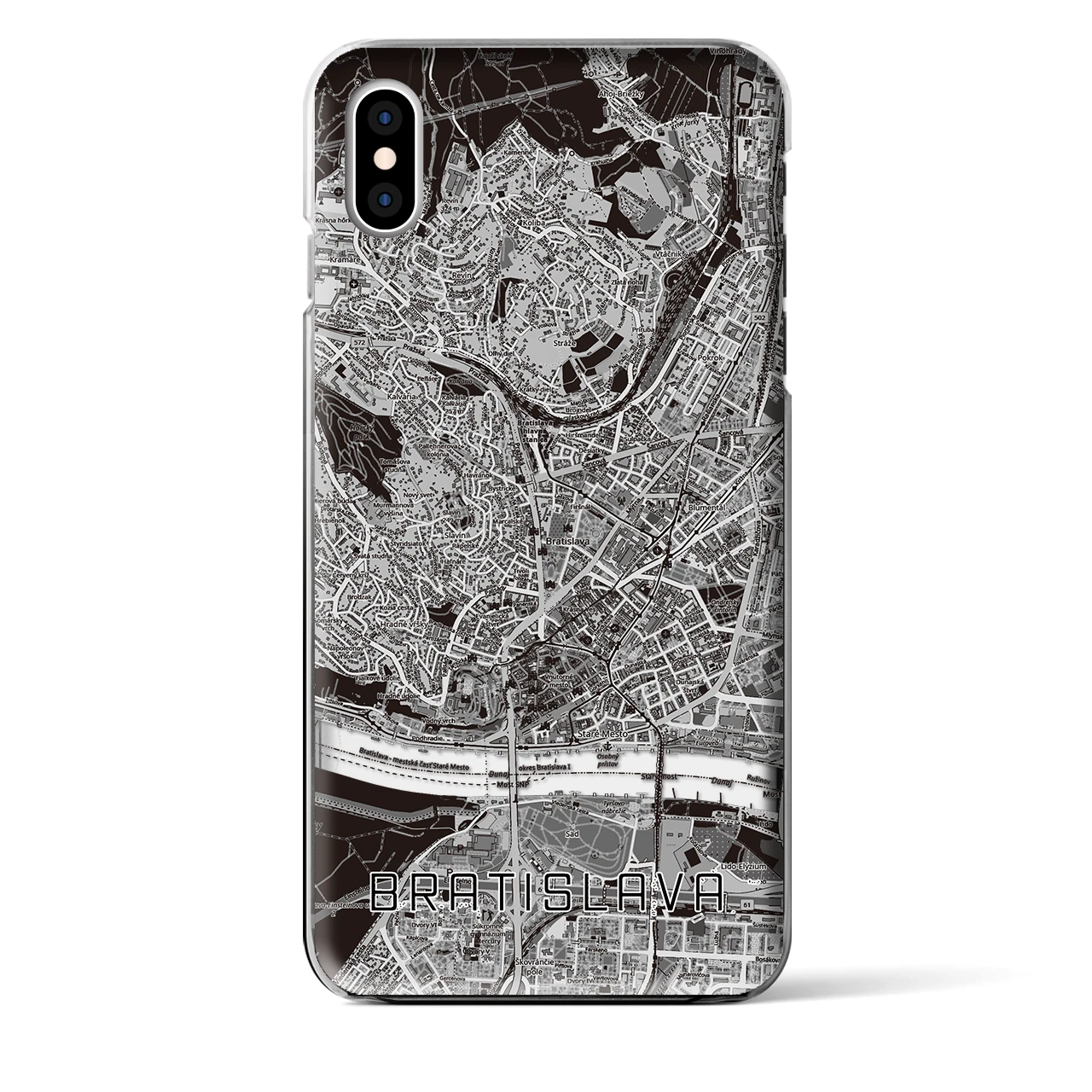 【ブラチスラヴァ（スロバキア）】地図柄iPhoneケース（クリアタイプ）