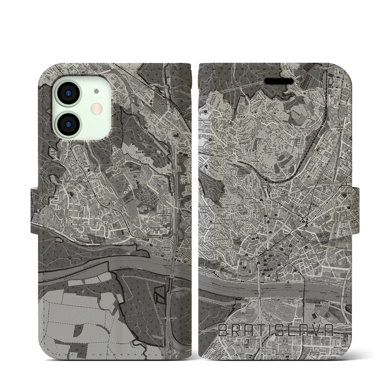 【ブラチスラヴァ（スロバキア）】地図柄iPhoneケース（手帳タイプ）