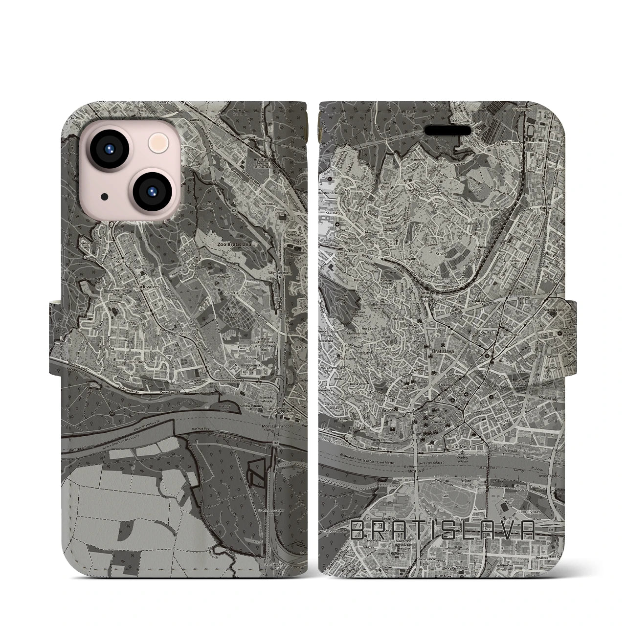【ブラチスラヴァ（スロバキア）】地図柄iPhoneケース（手帳タイプ）