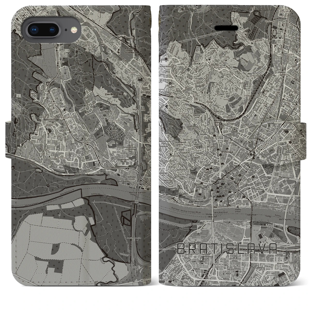 【ブラチスラヴァ（スロバキア）】地図柄iPhoneケース（手帳タイプ）