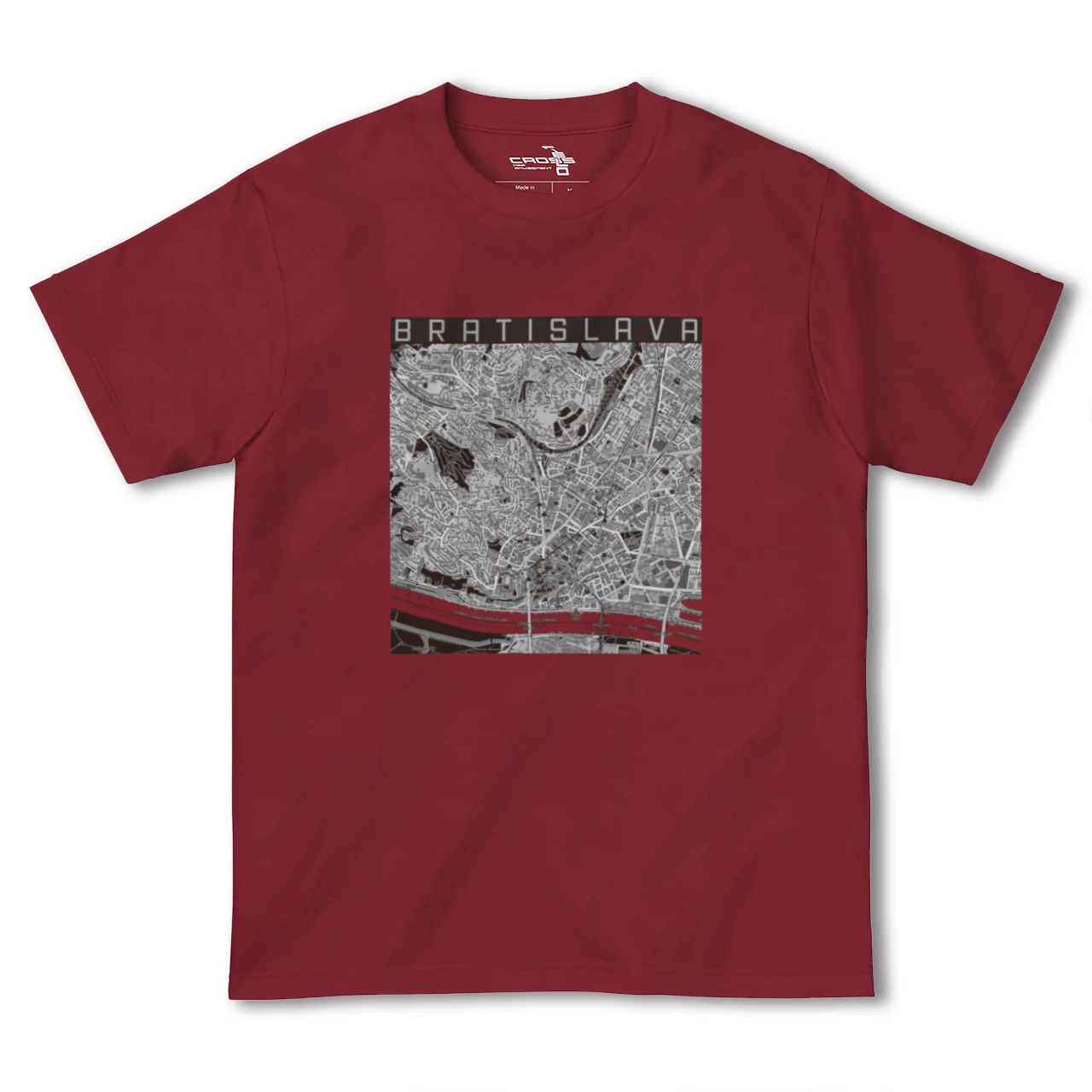 【ブラチスラヴァ（スロバキア）】地図柄ヘビーウェイトTシャツ