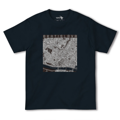 【ブラチスラヴァ（スロバキア）】地図柄ヘビーウェイトTシャツ