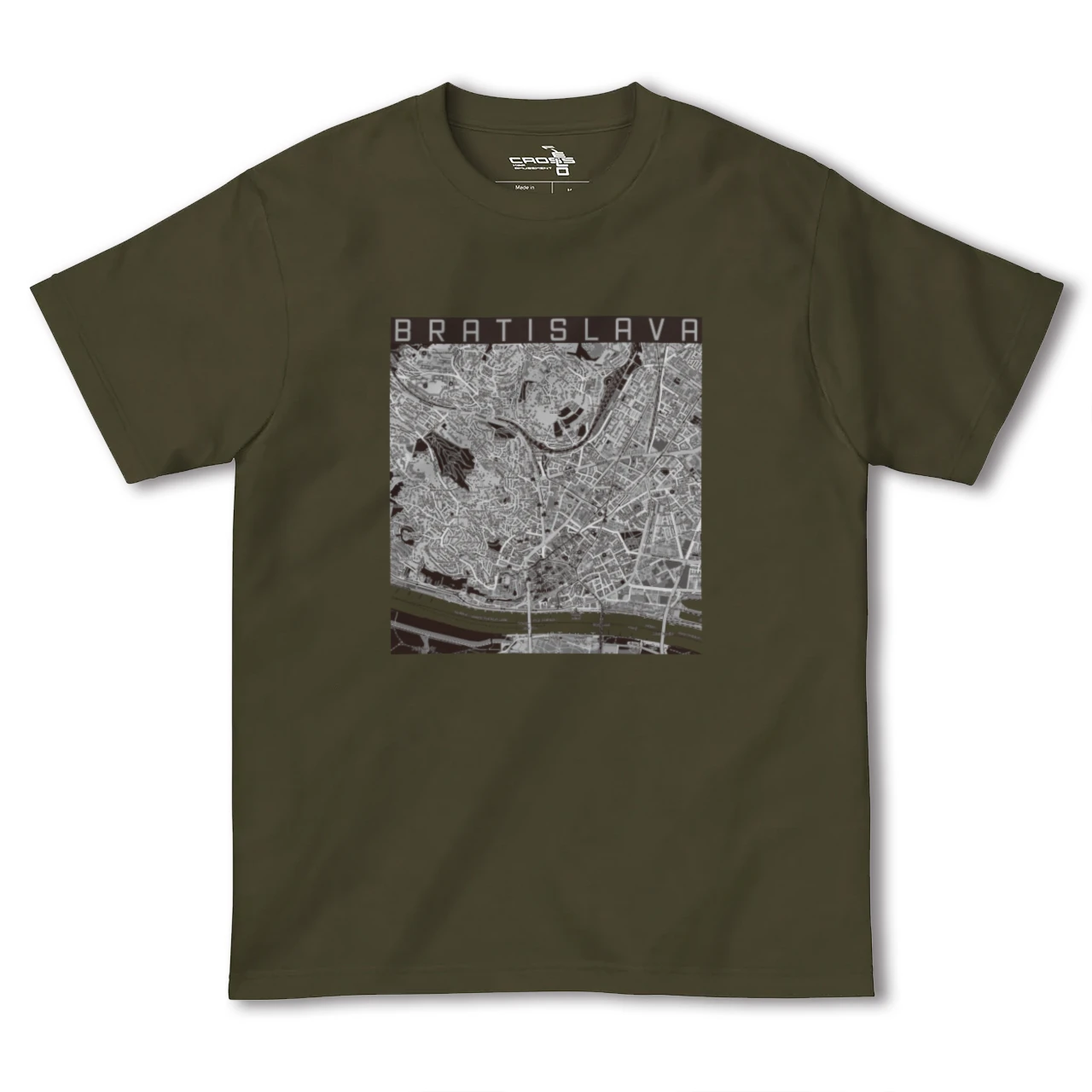 【ブラチスラヴァ（スロバキア）】地図柄ヘビーウェイトTシャツ