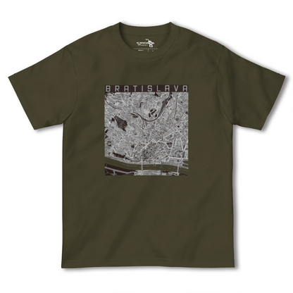 【ブラチスラヴァ（スロバキア）】地図柄ヘビーウェイトTシャツ