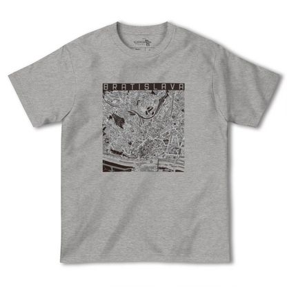 【ブラチスラヴァ（スロバキア）】地図柄ヘビーウェイトTシャツ