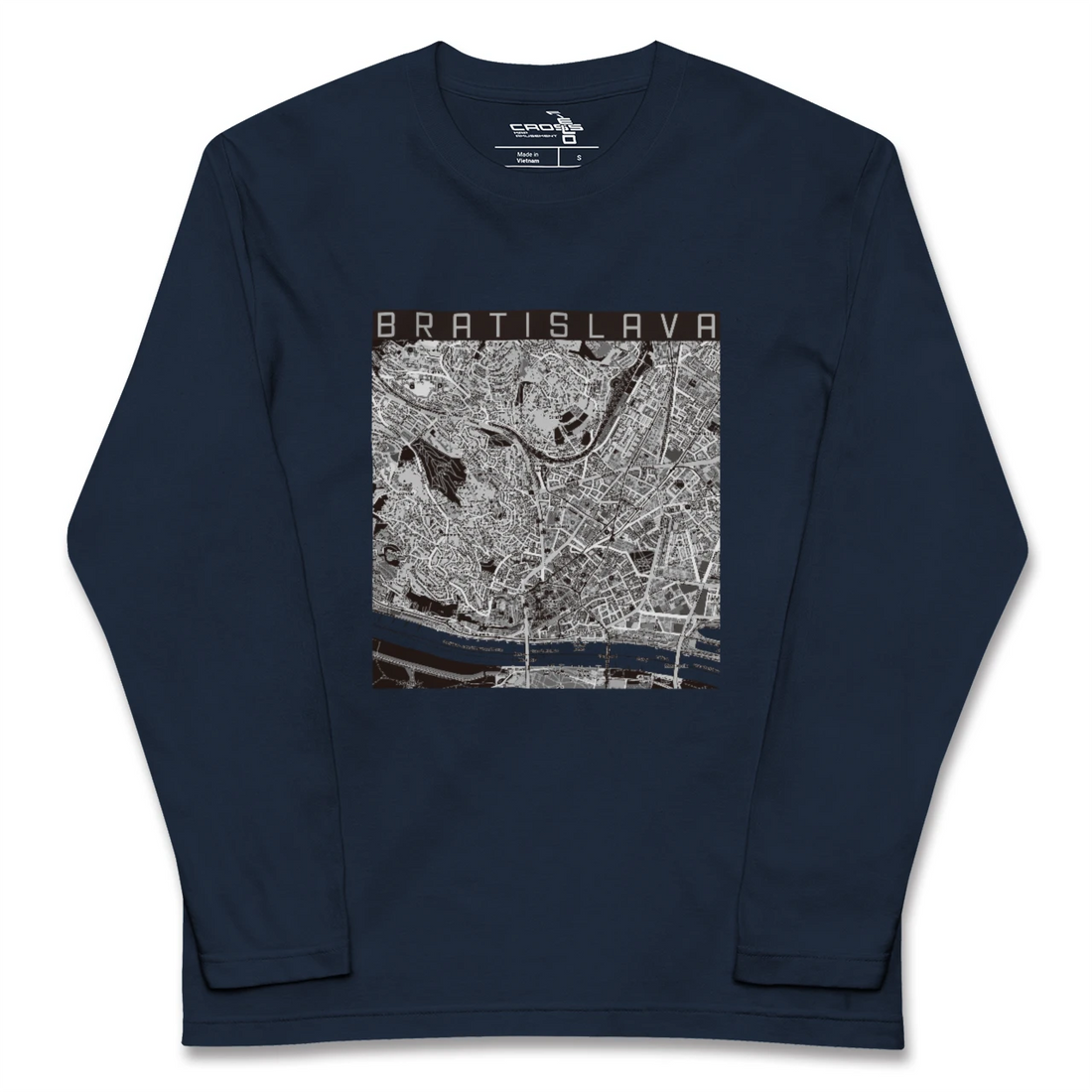 【ブラチスラヴァ（スロバキア）】地図柄ロングスリーブTシャツ