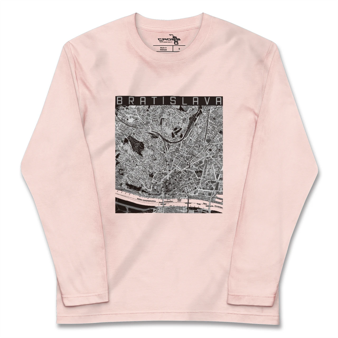 【ブラチスラヴァ（スロバキア）】地図柄ロングスリーブTシャツ