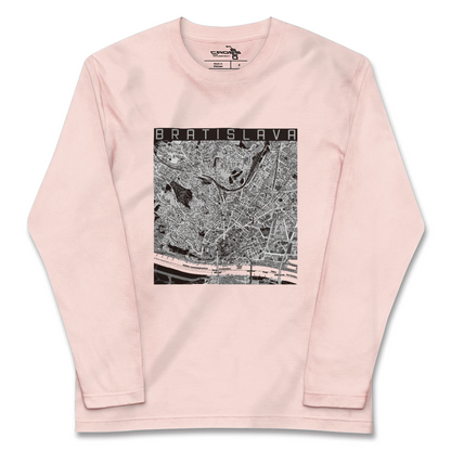 【ブラチスラヴァ（スロバキア）】地図柄ロングスリーブTシャツ