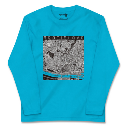 【ブラチスラヴァ（スロバキア）】地図柄ロングスリーブTシャツ