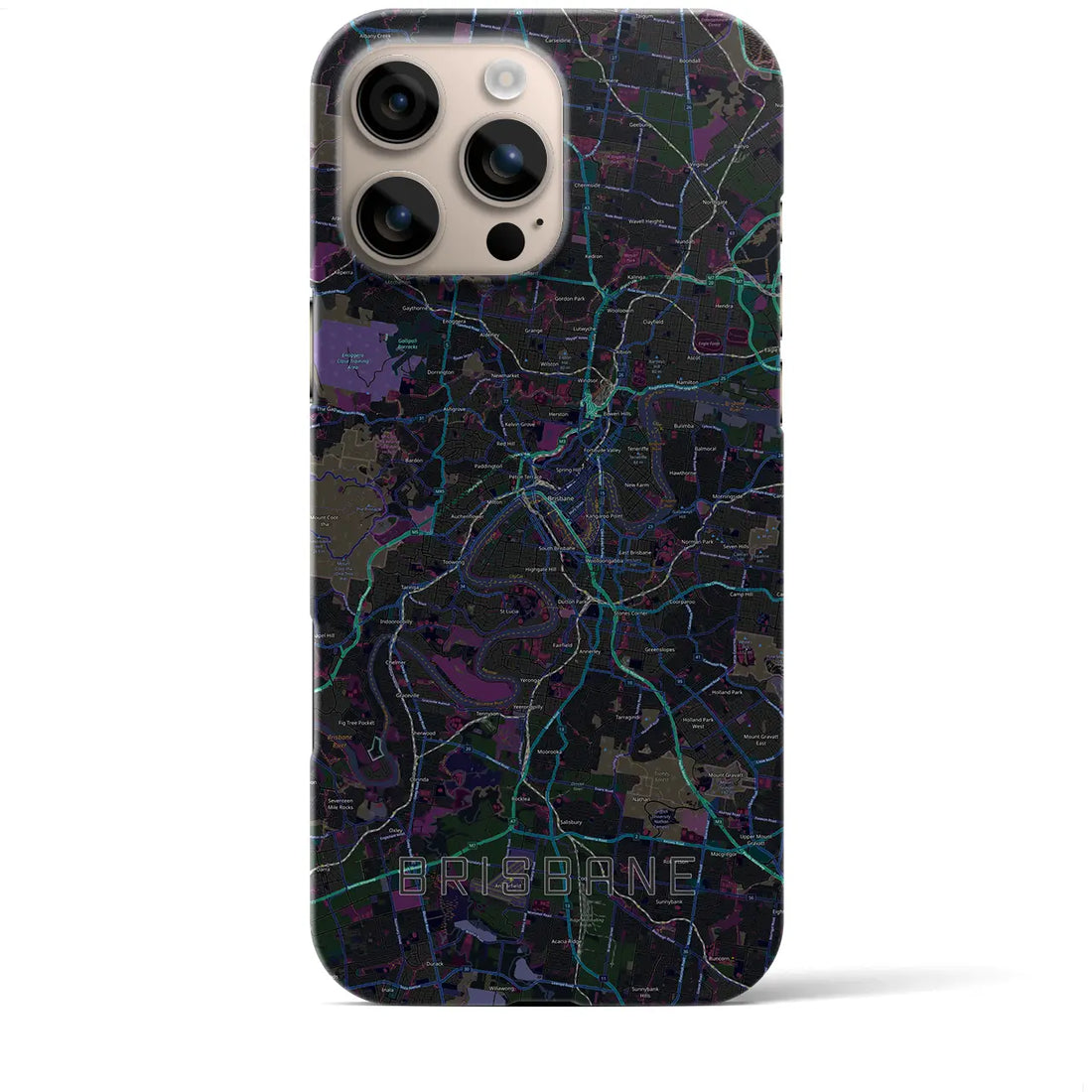 【ブリスベン(オーストラリア)】地図柄iPhoneケース(バックカバータイプ)