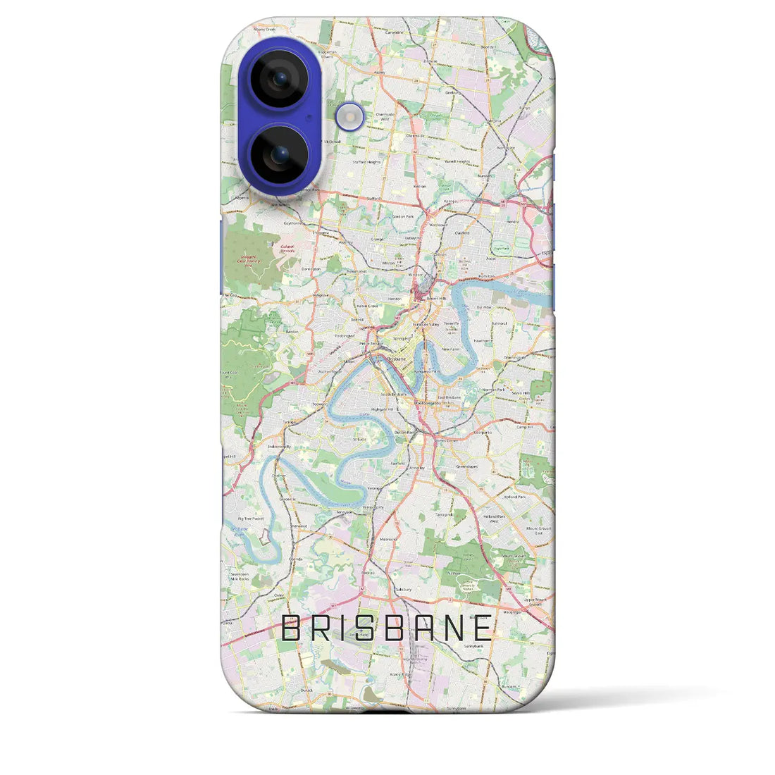 【ブリスベン(オーストラリア)】地図柄iPhoneケース(バックカバータイプ)ブラック・iPhone 16 Pro Max 用
