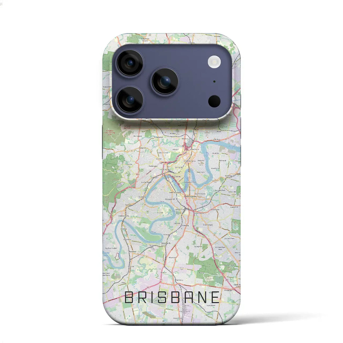 【ブリスベン(オーストラリア)】地図柄iPhoneケース(バックカバータイプ)ブラック・iPhone 17 Pro Max 用