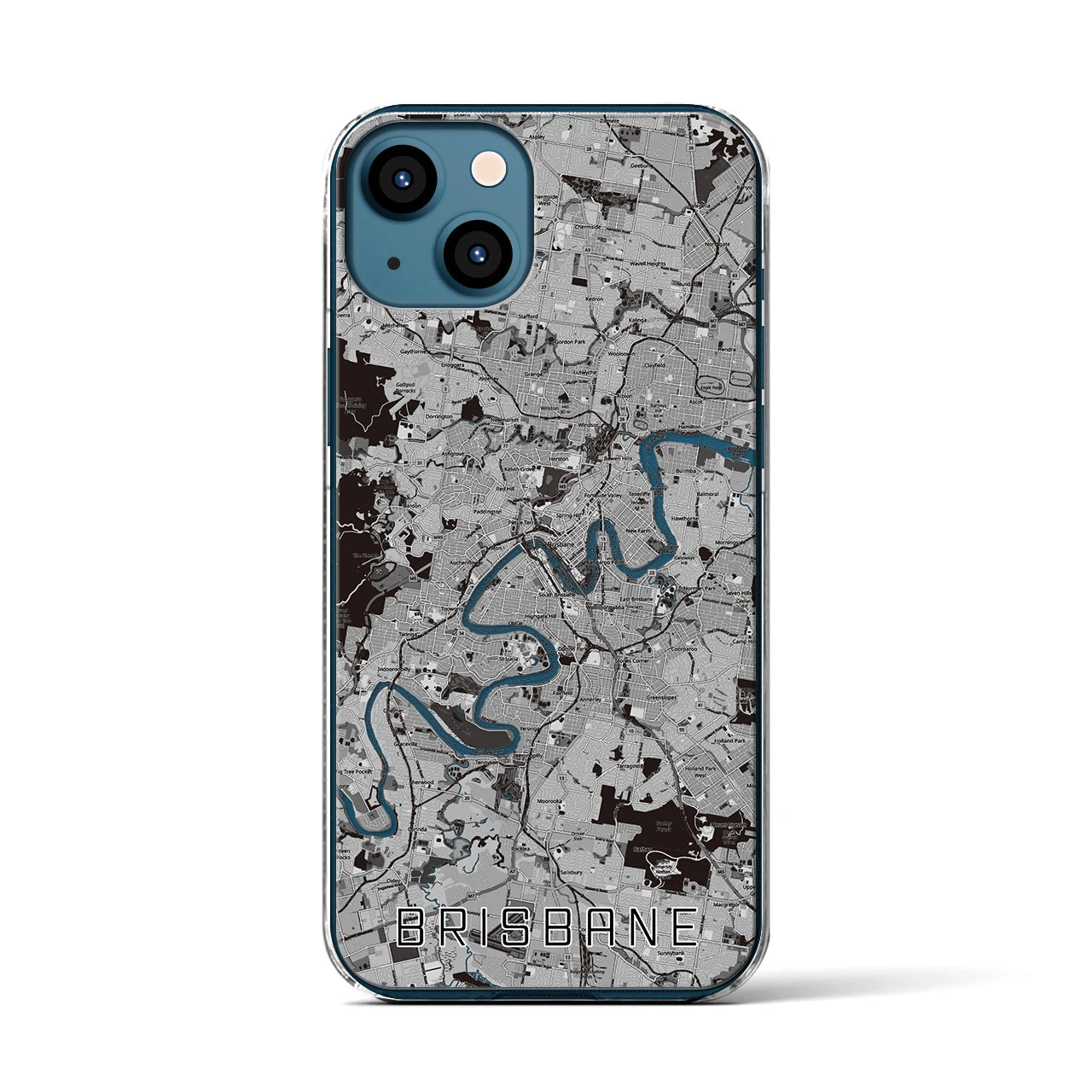 【ブリスベン（オーストラリア）】地図柄iPhoneケース（クリアタイプ）