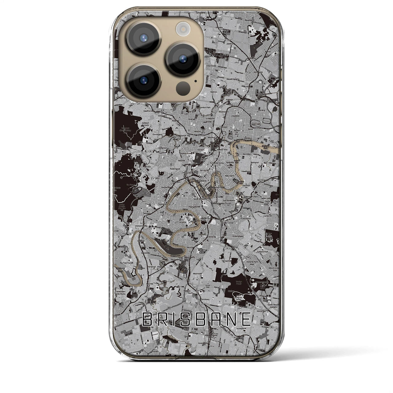 【ブリスベン（オーストラリア）】地図柄iPhoneケース（クリアタイプ）