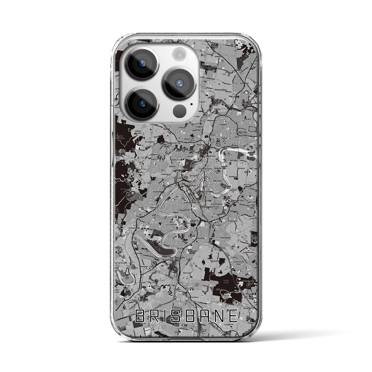 【ブリスベン（オーストラリア）】地図柄iPhoneケース（クリアタイプ）