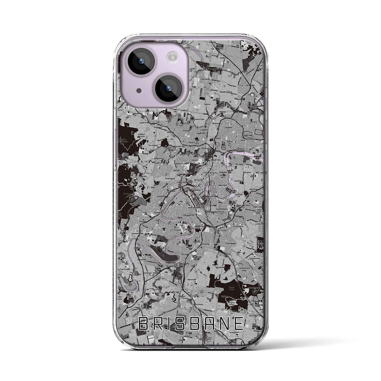 【ブリスベン（オーストラリア）】地図柄iPhoneケース（クリアタイプ）