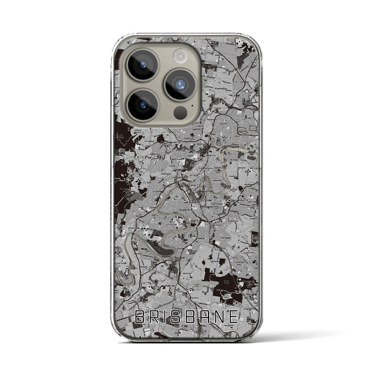 【ブリスベン（オーストラリア）】地図柄iPhoneケース（クリアタイプ）