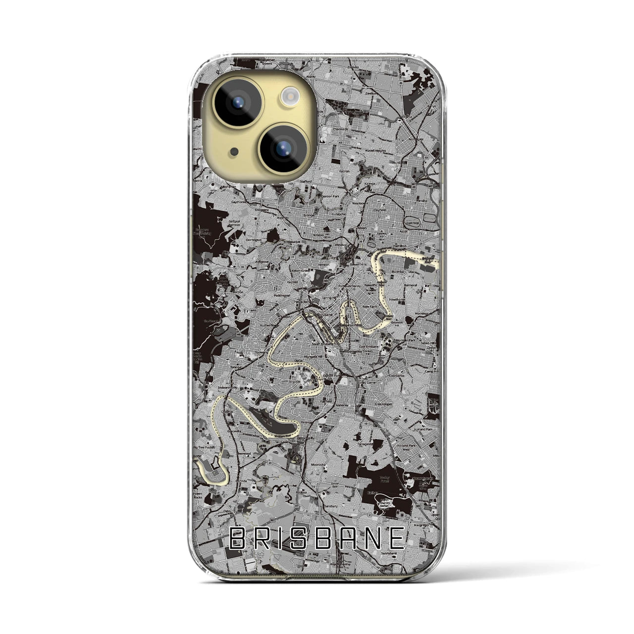 【ブリスベン（オーストラリア）】地図柄iPhoneケース（クリアタイプ）