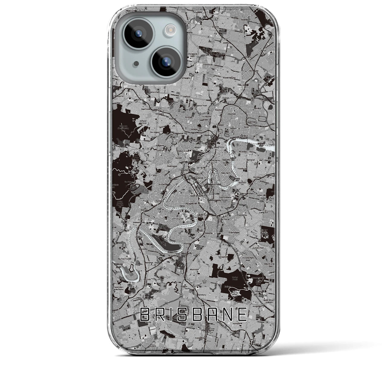【ブリスベン（オーストラリア）】地図柄iPhoneケース（クリアタイプ）