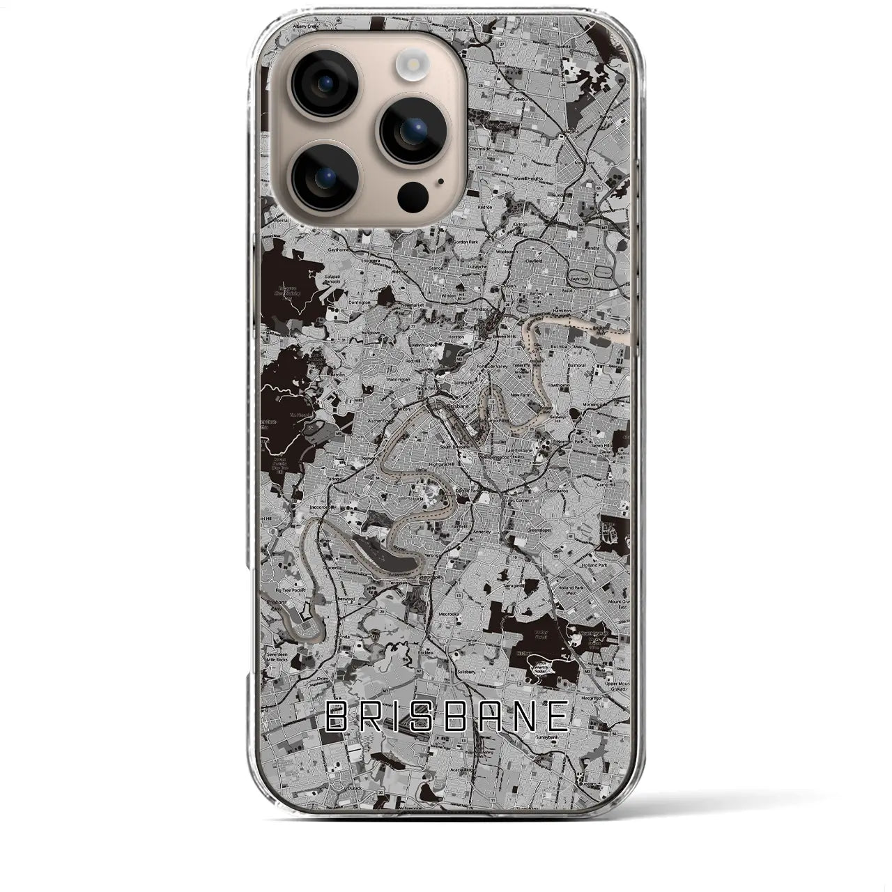 【ブリスベン（オーストラリア）】地図柄iPhoneケース（クリアタイプ）