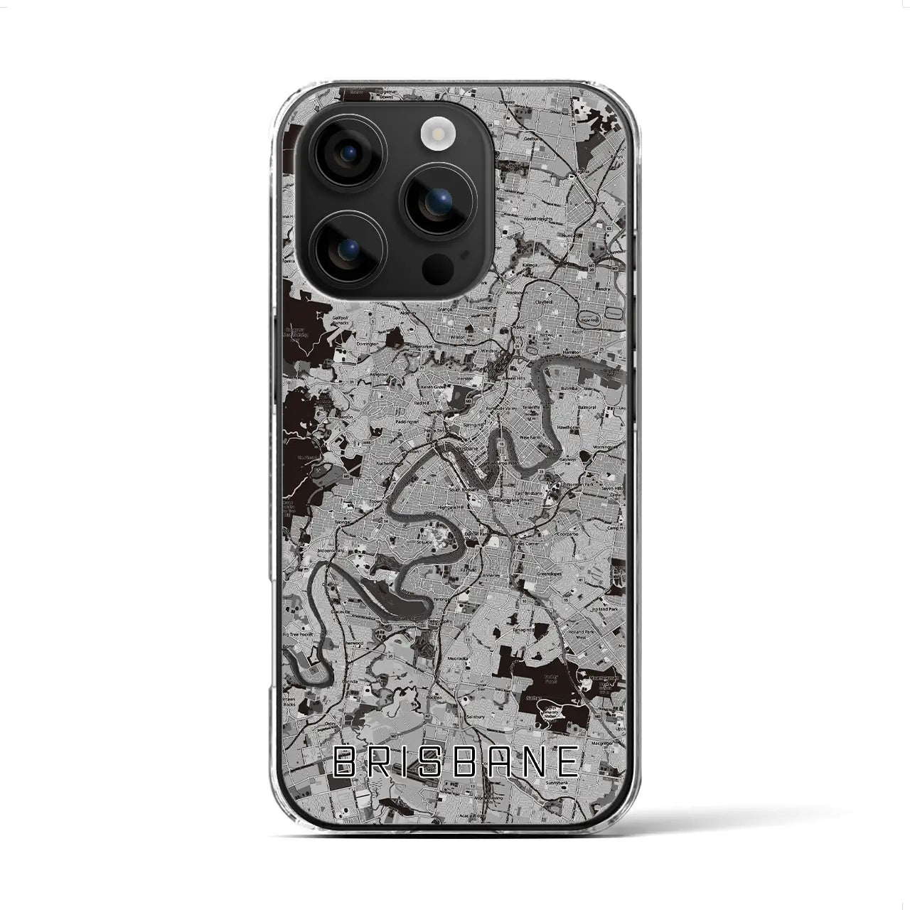 【ブリスベン（オーストラリア）】地図柄iPhoneケース（クリアタイプ）