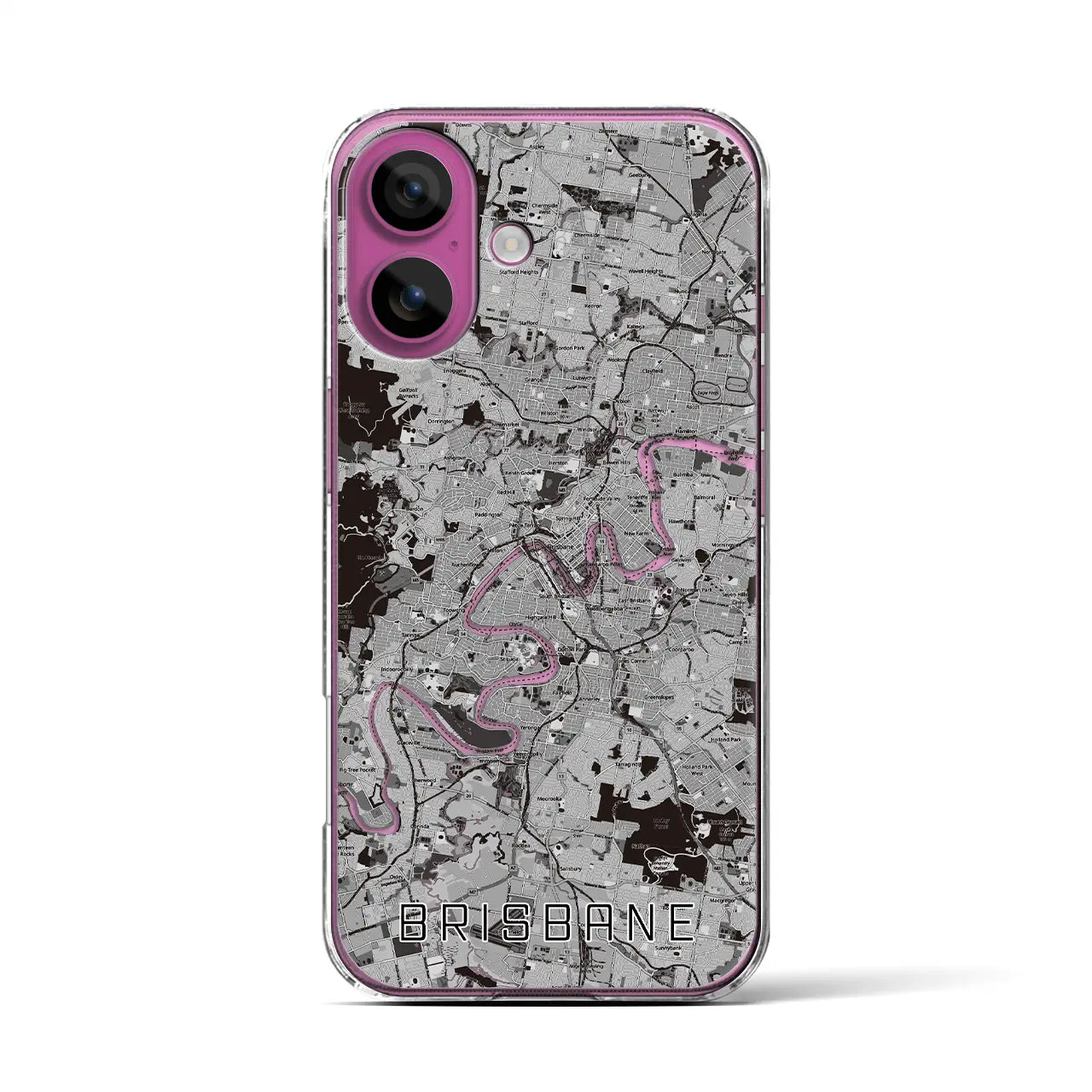 【ブリスベン（オーストラリア）】地図柄iPhoneケース（クリアタイプ）