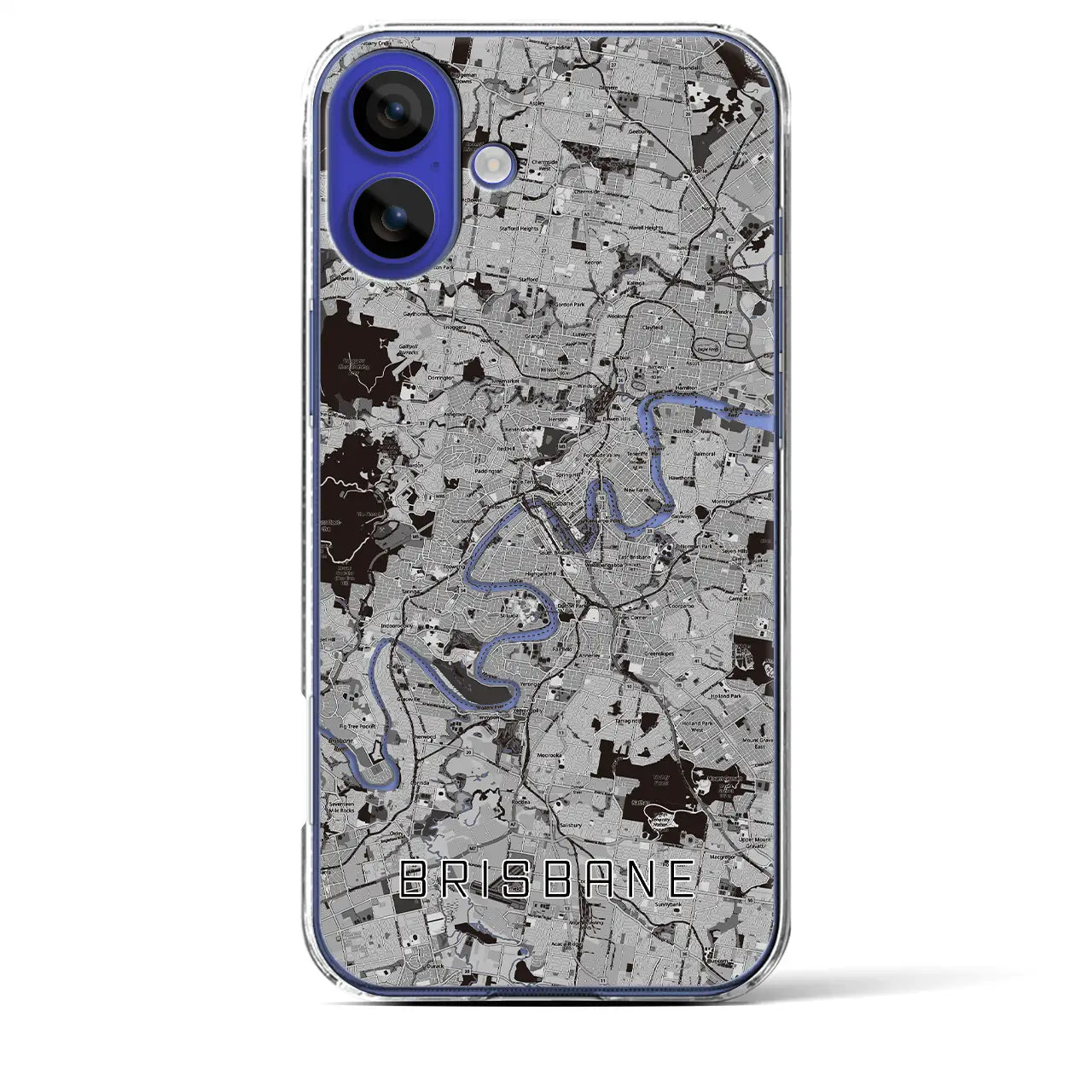 【ブリスベン（オーストラリア）】地図柄iPhoneケース（クリアタイプ）