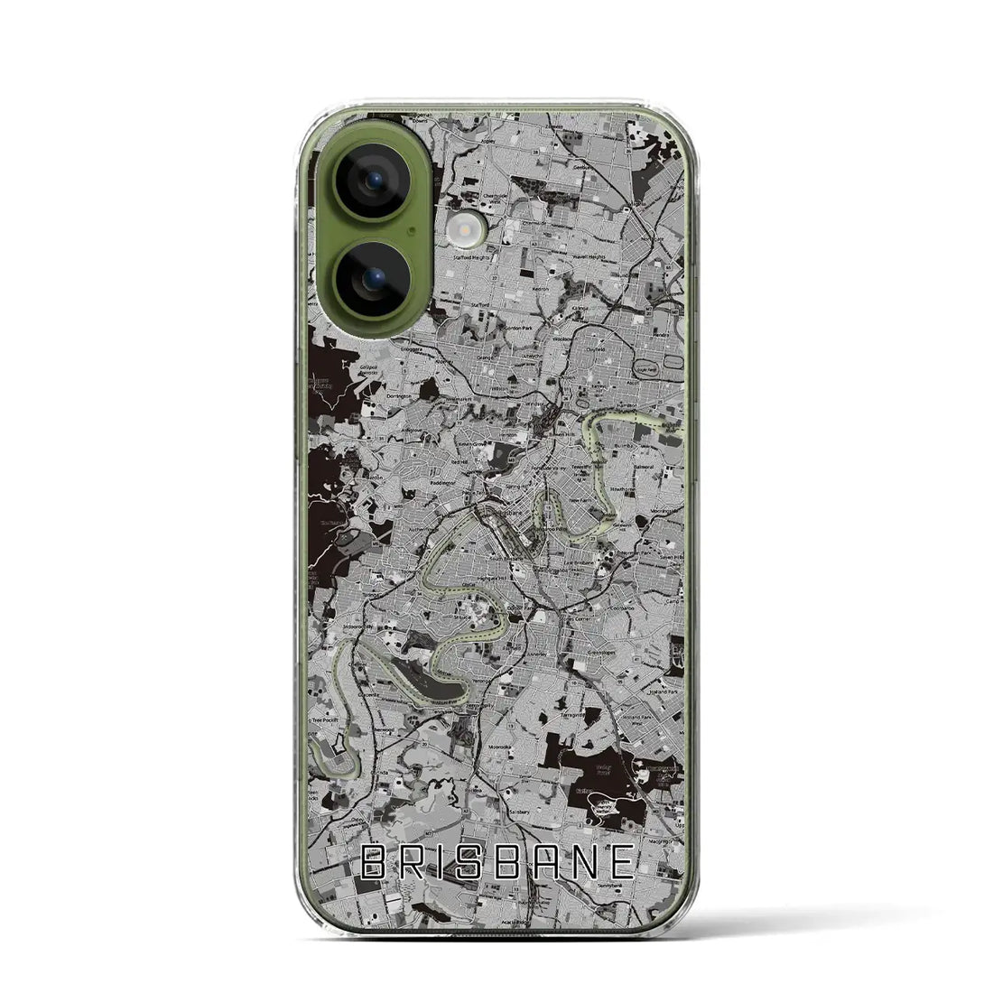 【ブリスベン（オーストラリア）】地図柄iPhoneケース（クリアタイプ）モノトーン・iPhone 17 Pro Max 用