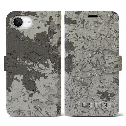【ブリスベン（オーストラリア）】地図柄iPhoneケース（手帳タイプ）