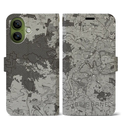 【ブリスベン（オーストラリア）】地図柄iPhoneケース（手帳タイプ）