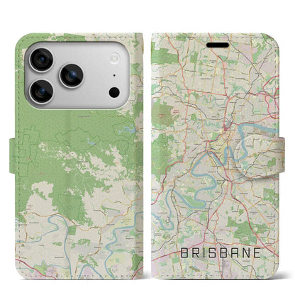 【ブリスベン（オーストラリア）】地図柄iPhoneケース（手帳タイプ）