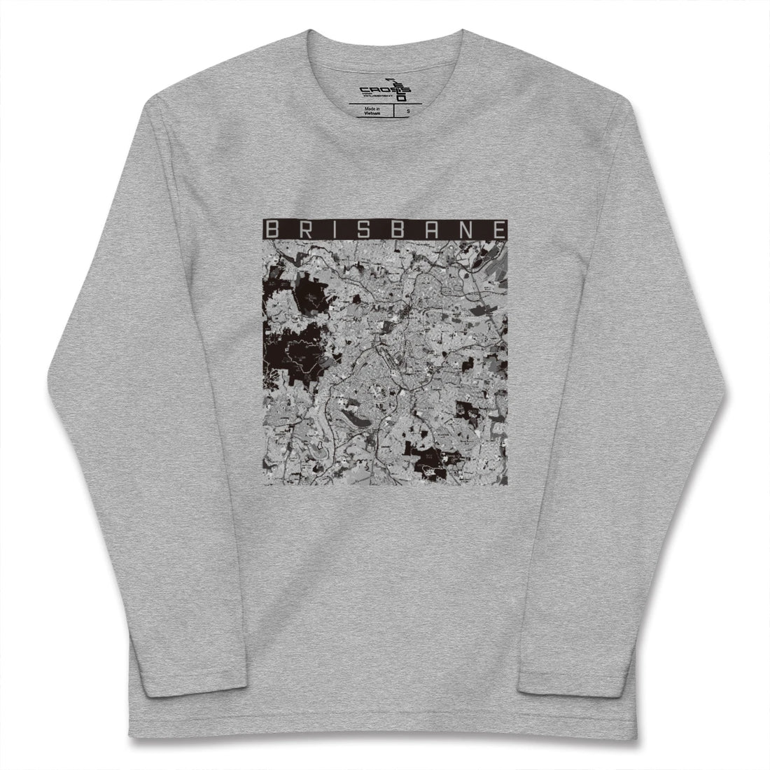 【ブリスベン(オーストラリア)】地図柄ロングスリーブTシャツ